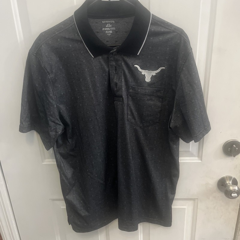 Texas Longhorns Polo Shirt Mens Gray College Football Sz Large George