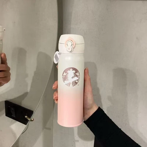 Taza Starbucks 2024 flor de cerezo rosa platino degradado 17 oz regalo aislado - Imagen 2 de 4