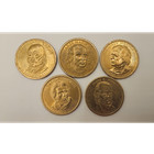 Lot of 5 2007 US Presidential $1 Copper Dollars Adams Madison Jackson Polk — photo 1