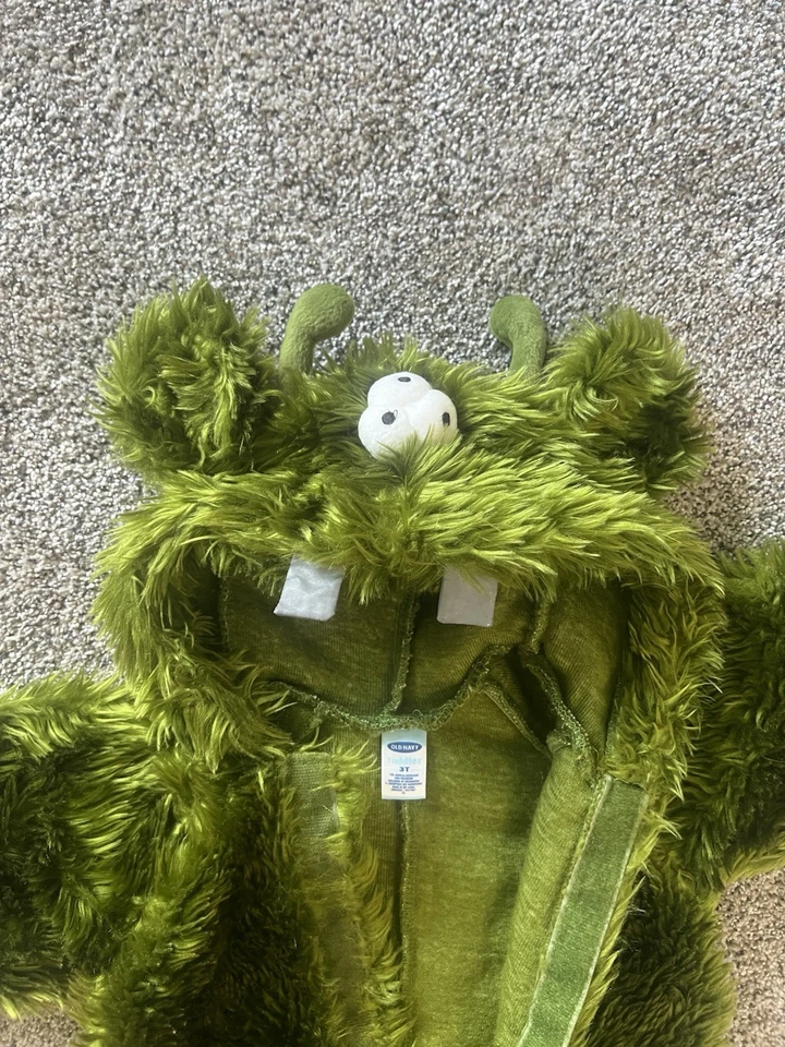 Disfraz de Halloween Monstruo Difuso Verde de Antiguo Azul Marino 3T Foto 3 de 4