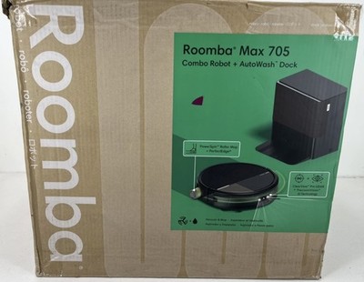 iRobot Roomba Max 705 Combo + AutoWash Dock - PowerSpin Mop, LiDAR Nav, NEW
