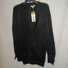 BB Dakota Steve Madden SzMedium Color Block Cardigan Sweater Pockets Black 52D 