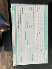 Agenda Printed Waxing Client Record Cards, Green & White Paper Forms