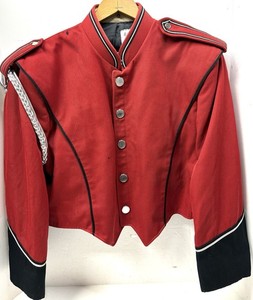 Vintage DeMoulin High School Marching Band Red & Black Uniform Jacket Sz 46S