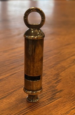 VINTAGE SAFETY ''BOBBY'' WHISTLE NEIMAN MARCUS DALLAS 1995 SILVER KEYCHAIN PENDANT