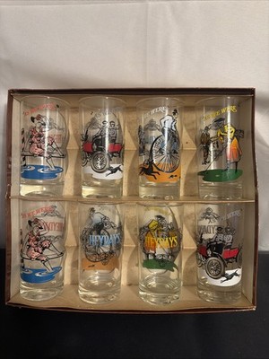 8 Vintage Anchor Hocking Heydays As We Were Drinking Glasses Barware Victorian 