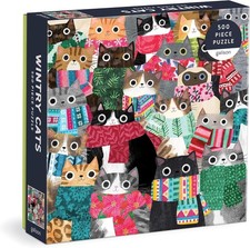 NEW SEALED - Wintry Cats 500 Piece Puzzle from Galison 20" X 20" FAST FREE SHIP