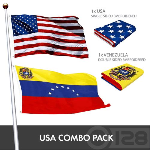 Confezione combinata: bandiera americana USA serie ToughWeave 3x5 piedi lato singolo e - Foto 2 di 9