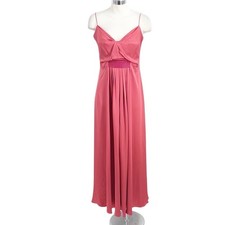 Zac Posen Coral Pink Silk Dress Beaded Empire Waist Formal Evening Gown size 6