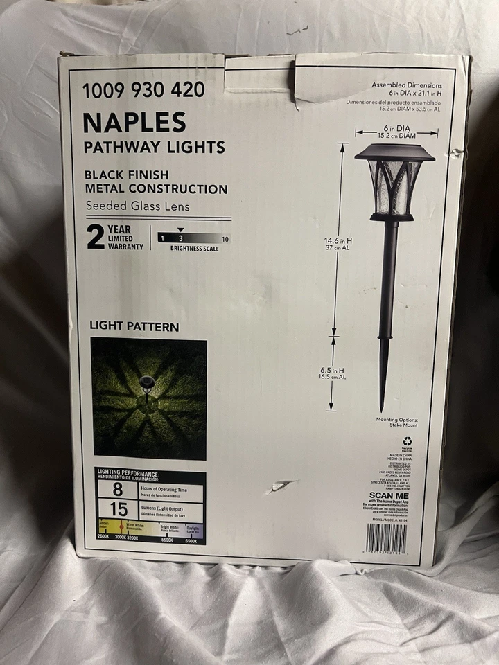 Hampton Bay Solar Naples Pathway Lights 4 Pack Led Black Finish - Image 3 of 3