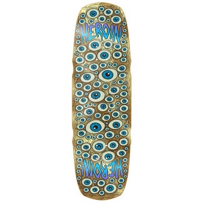 Heroin Skateboard Deck Seeing Double Mutated Symmetrical Gold 9.5