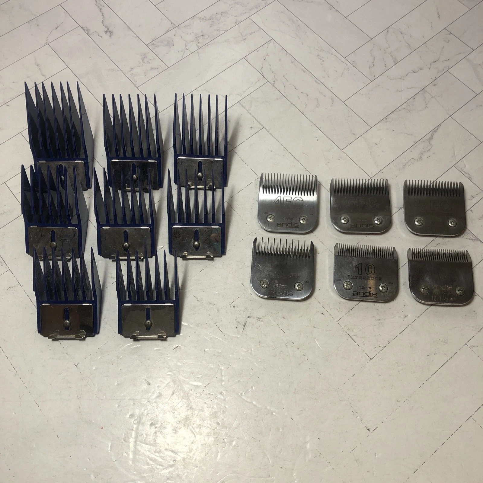 Andis UltraEdge Pet Clipper Blades & Guards Set Accessories Lot of 14 pcs Sizes