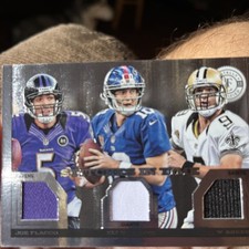 2013 Totally Certified Stitches In Time Brees, Manning, Flacco 016/299