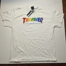 Thrasher Rainbow Magazine T Shirt White Men’s Extra Large XL Logo NWT