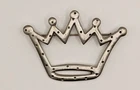 Vintage costume jewelry ROJO classic 5 point royal crown silver toned