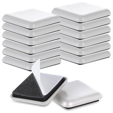 AOZUO 12Pcs Furniture Sliders,1.5 Inches Square Self-Adhesive Grey