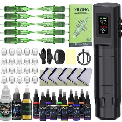 Wireless Tattoo Machine Kit - Tattoo Kit for Beginners Complete Set, Tattoo G...