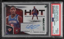 2020-21 NBA Hoops Hot Signatures Rookies Green Immanuel Quickley PSA 9 Auto 10ug