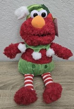 2025 Sesame Street Christmas  Elmo in Elf Costume  Plush 9   NEW