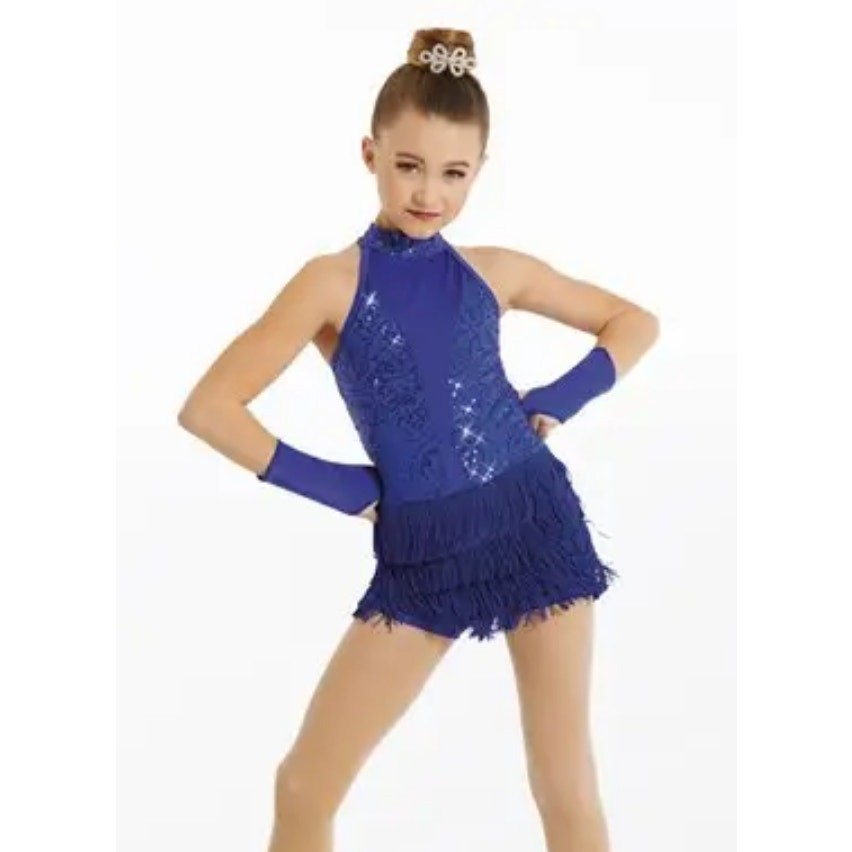 Weissman girls dance competition costume 7/8 frin… - image 7