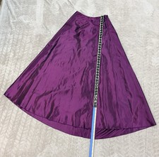 Vintage Express Iridescent Plum Taffeta Maxi Skirt - 90s Y2K Dramatic A-Line