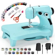 Mini Sewing Machine, Portable with Extension Table  Sewing Kit, Dual Speed Co...