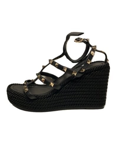 SAOLA VALENTINO Suola con zeppa Rockstud Sandali Taglia 37 Nero