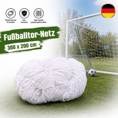Football Goal Replacement Net 300x200 Weiß Polypropylen Ersatznetz Training     
