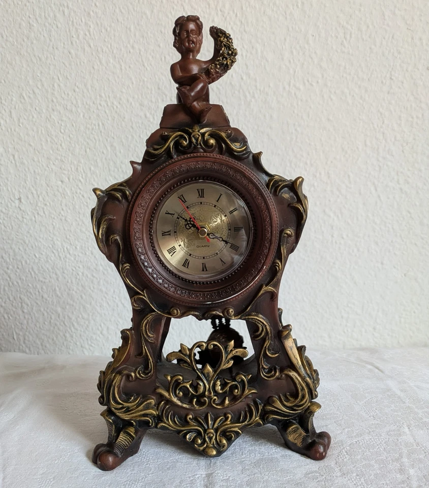 Nette dekorative Kaminuhr, Quartzwerk SHINFUKU, Pendel - Bild 2 von 4