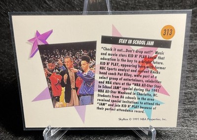 1991 SkyBox KID N PLAY & Pat Riley Stay In School JAM 313 NBA All-Star Weekend