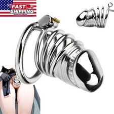 Male Chastity Lock Cage Men Penis Restraint Stainless Steel Device SM gear