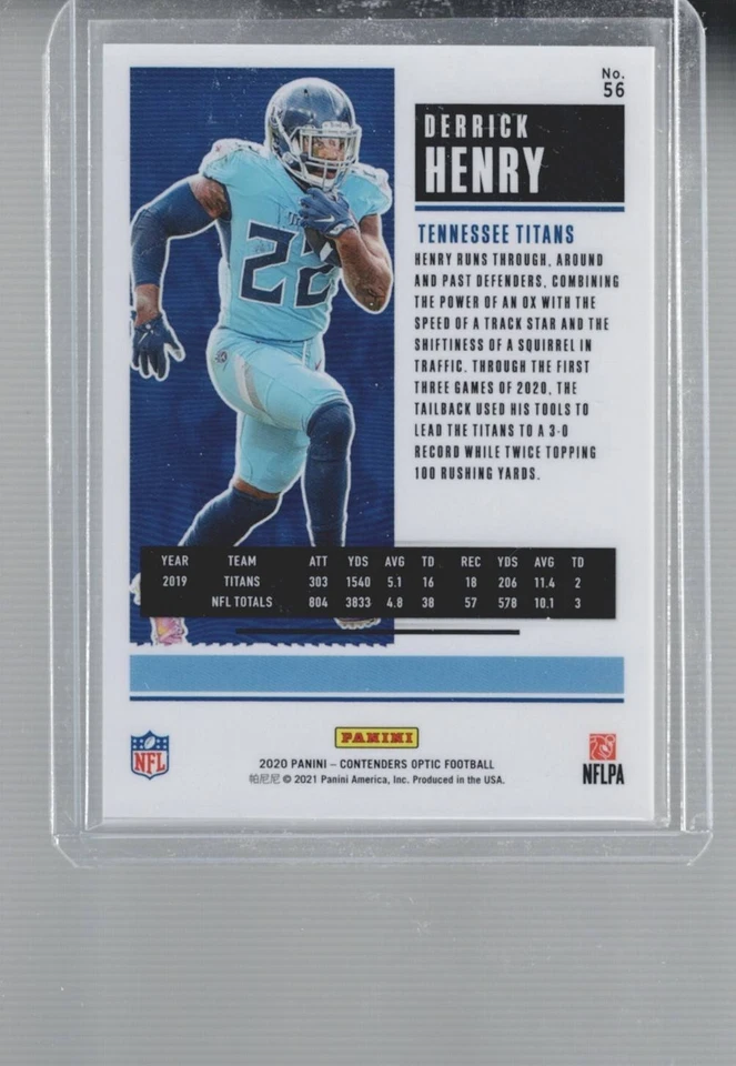2020 Panini Contenders Optic Season Ticket Silver Derrick Henry #56 - Image 2 of 2