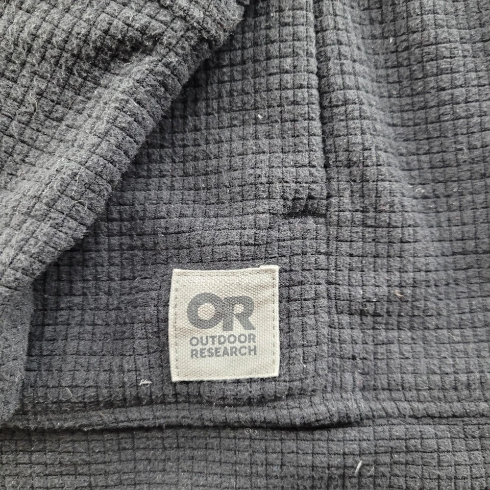 Sudadera con capucha Outdoor Research para mujer mediana negra mezcla de senderos polar cremallera completa agujeros para los pulgares Foto 4 de 4