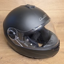 Casco de motocicleta modular estroboscópico LS2 plano mate negro talla mediana con bolsa