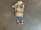 Vintage Barbie Ken Allan Swimsuit Top & Sandals 1960s.