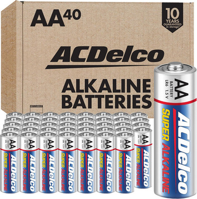 Acdelco 40-Count Double AA Batteries, Maximum Power Super Alkaline Battery for H