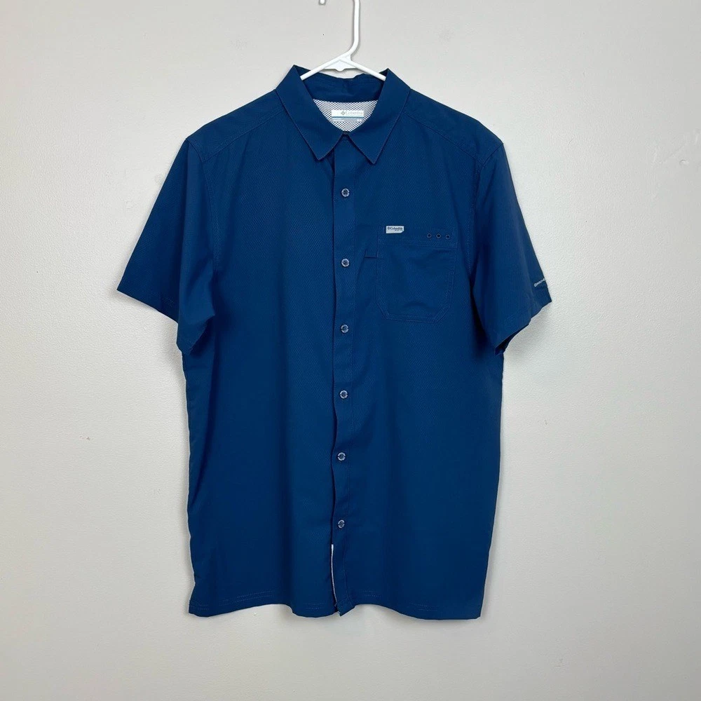 Chemise homme Columbia PFG XL boutonnée UPF 30 bleu ventilé pêche extérieur