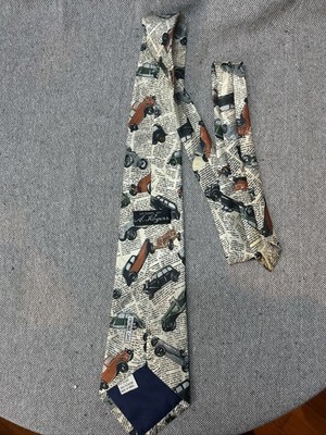 A. Rogers Mens Tie Car Graphic Newspaper Print Necktie - T3