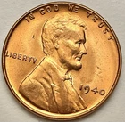 1940p  Uncirculated BU Red RD - Lincoln Wheat Cent  ~ B759