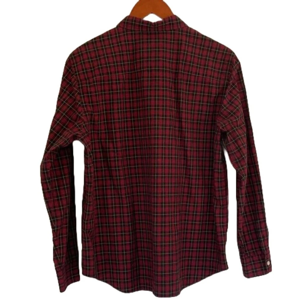 Lauren Ralph Lauren Red, Black, Tartan Plaid Ruffle Button Down Shirt, L - Image 2 of 4