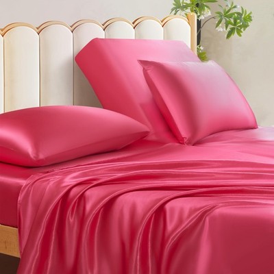 Manyshofu 4Pcs Half Split Head Flex King Sheets Sets For Adjustable Bed Satin