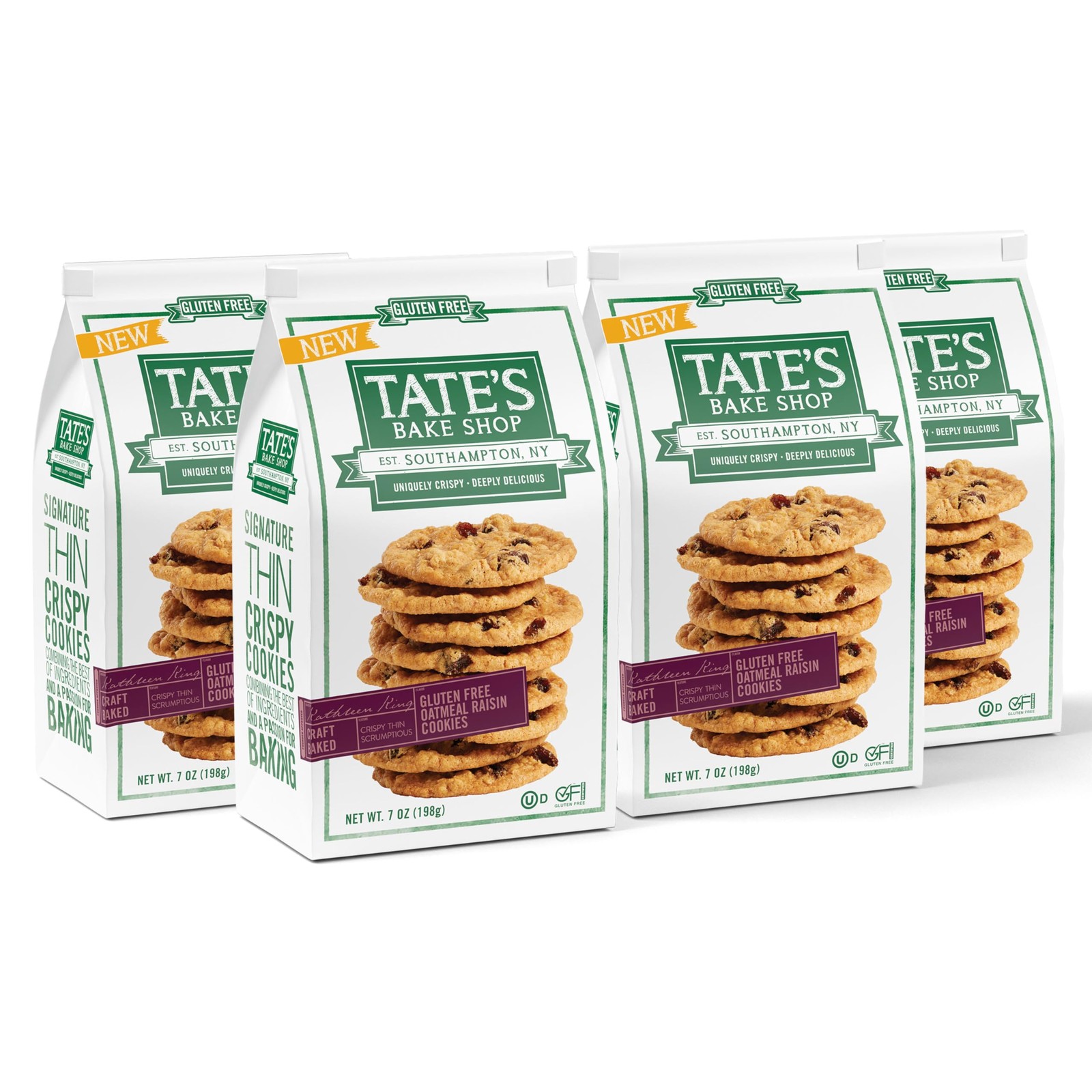 Gluten Free Oatmeal Raisin Cookies, 4-7oz Bags