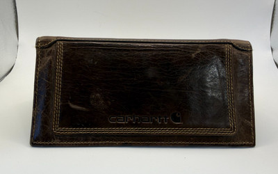 Carhartt Brown Rugged Leather Detroit Rodeo Wallet Western