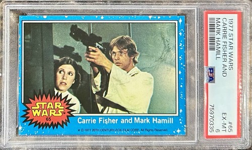 1977 Topps Star Wars #65 Carrie Fisher and Mark Hamill