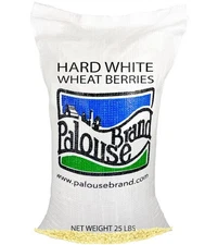Certified Glyphosate Residue Free Palouse Brand Hard White Wheat Berries 25 lbs