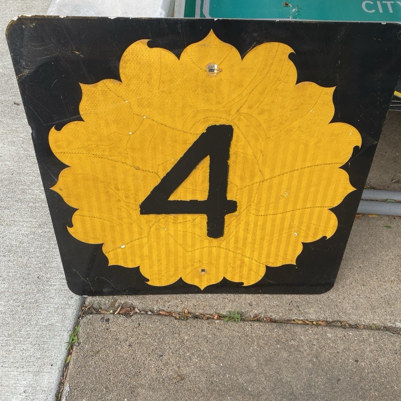 Vintage Retired KANSAS "SUNFLOWER" DOT HIGHWAY 4 , SIGN....COOL!