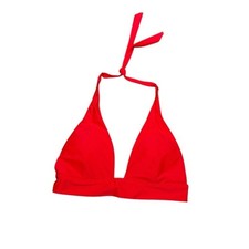 Blooming Jelly Red Halter Triangle Bikini Top, Size L, NWT