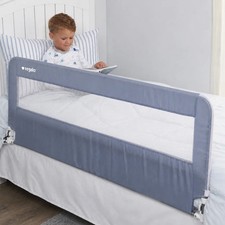 Extra Long Hideaway Metal Bedrail, Gray Baby/Toddler Safety Bed Rail