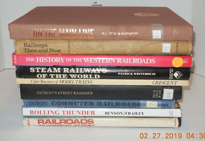 Huge Lot 9 Different Hardcover HC Books on Railroads Railways and Trains RARE