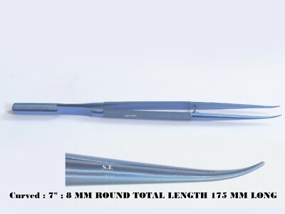 PLASTIC SURGERY MICRO FORCEPS 7'' FINE 8 MM ROUND ENT INSTRUMENTS CURVED TWEEZERS